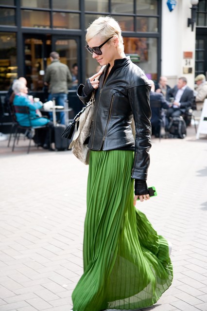 Pleated Maxi Skirt