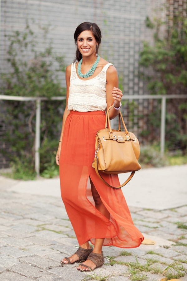 colourful maxi skirt