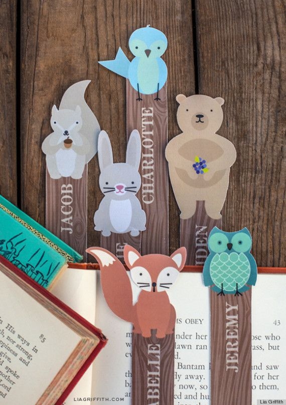 CUSTOMIZABLE WOODLAND BOOKMARKS