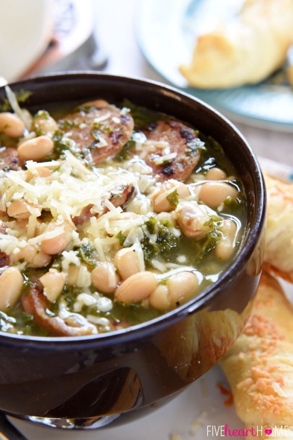 White Bean, Kale and Sausage Soup