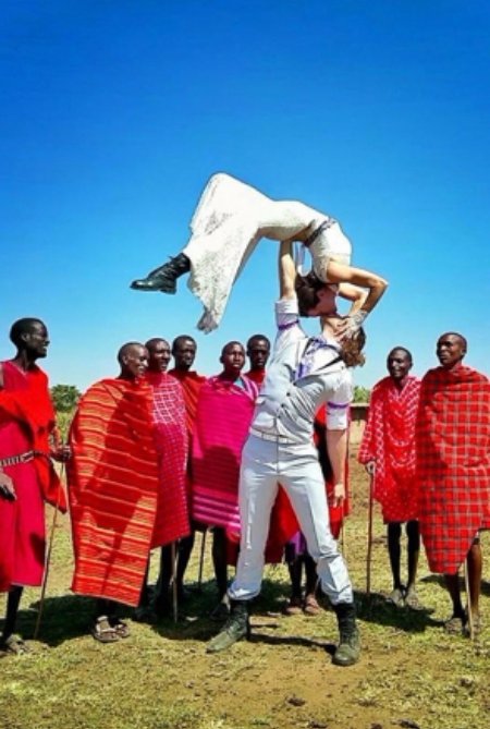 With Members of a Masai Mara Village in Kenya