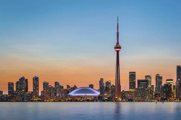 Toronto, skyline, city, blue, skyscraper,