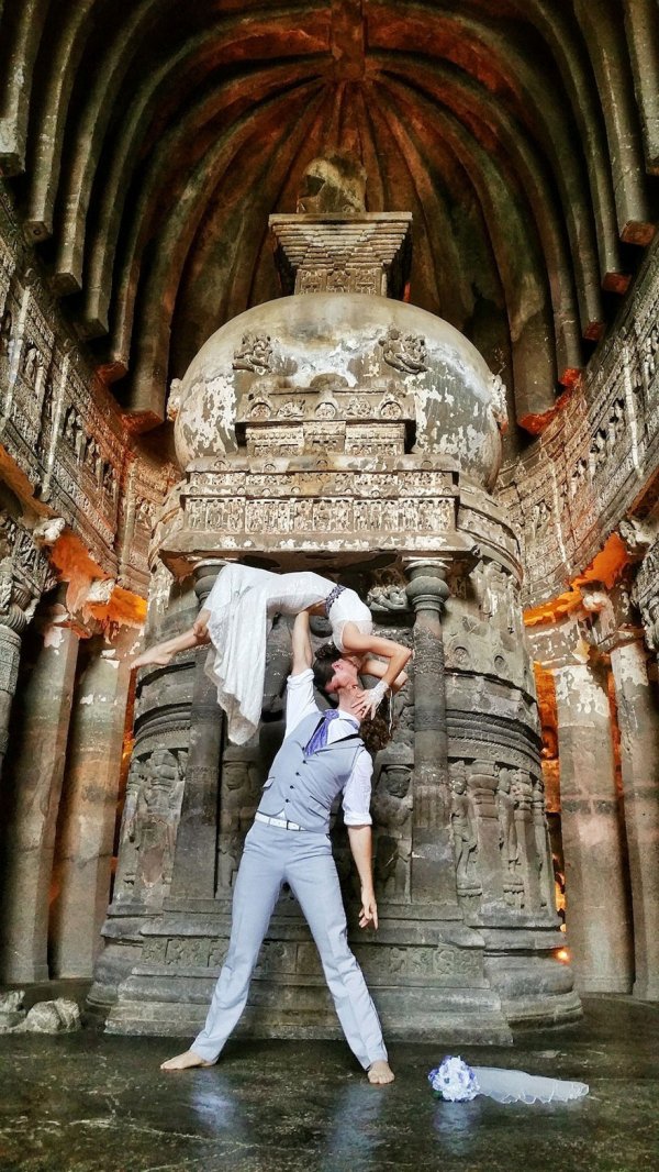 In the Ajanta Caves, India