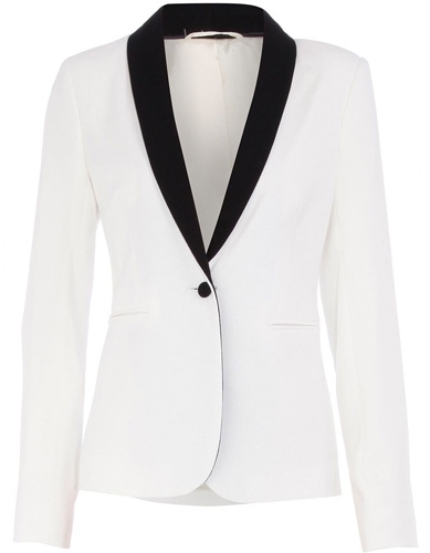 Dorothy Perkins White Contrast Tux Jacket