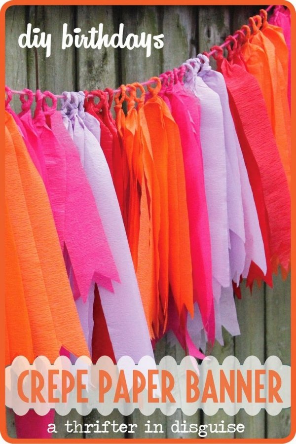 DIY Crepe Paper Party Banner