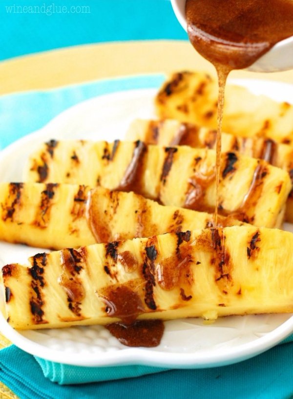 Grilled Pineapple with Cinnamon Honey Drizzle