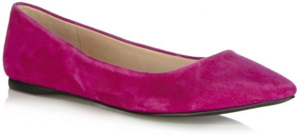 Oasis Pink Suede Point Flat Shoes