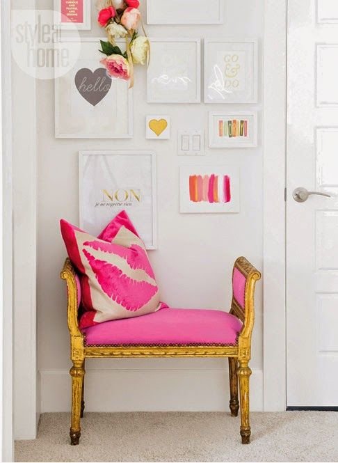 Pink and Gold Bench