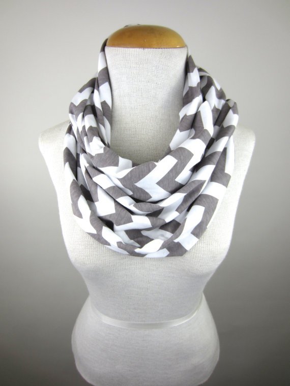 Grey Chevron Scarf