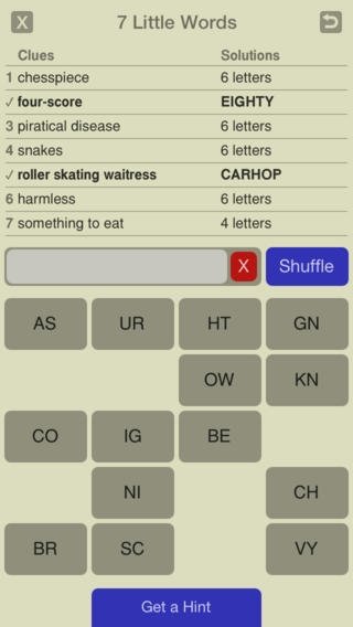 seven little words app