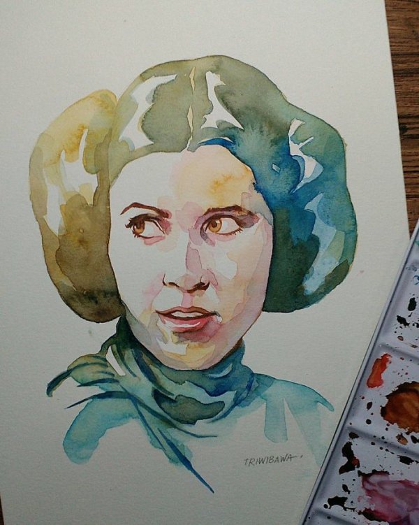 painting, head, watercolor paint, portrait, art,