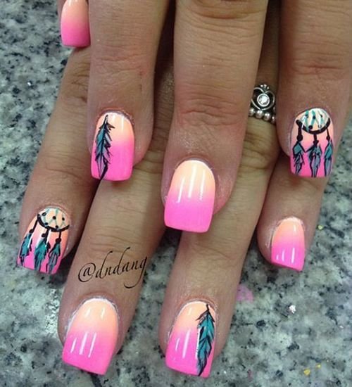 Fun Summer Colors with Feathers