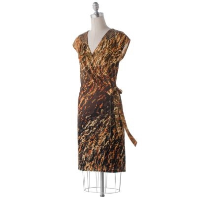 Dana Buchman Splatter Wrap Dress