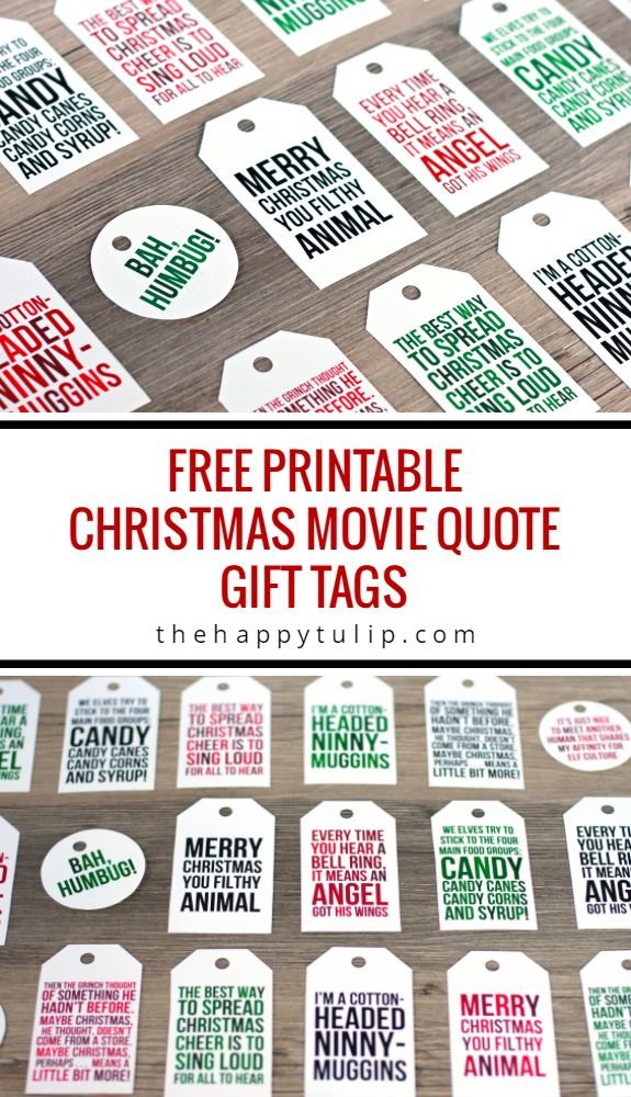 Free Printable Christmas Movie Quote Gift Tags