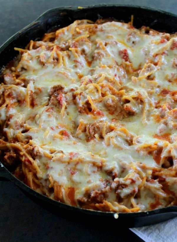 Skillet Baked Spaghetti