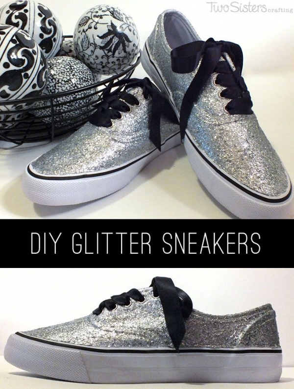 DIY Glitter Sneakers