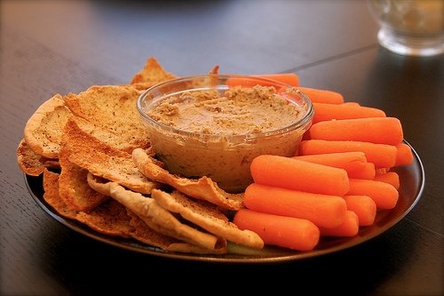 Sweet Baby Carrots and Humus