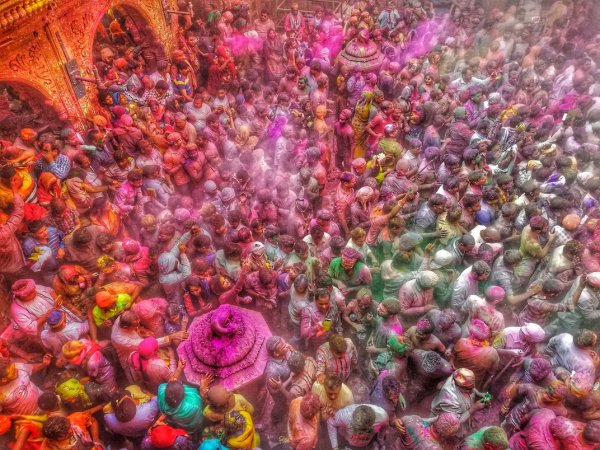 Pink, Art, Magenta, Crowd,