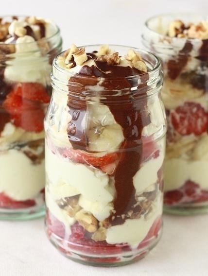 Banana Split Parfait in a Jar