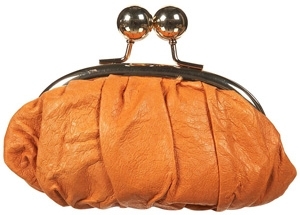 Burnt Orange Leather Clasp Purse