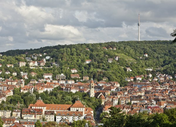 Eating Spätzle in Stuttgart, Germany