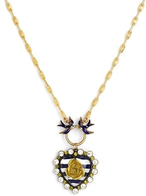 In the Navy Heart Pendant Necklace