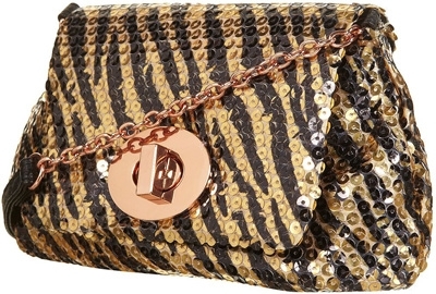 Sequined Animal Print Bag