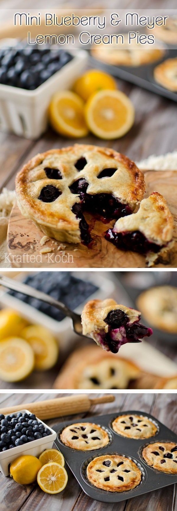 Mini Blueberry and Lemon Cream Pies