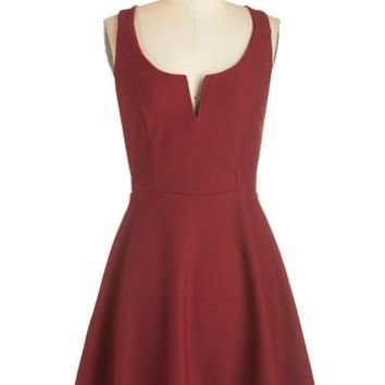 ModCloth Mid-length Sleeveless a-line Shared Laughter Dress in Red