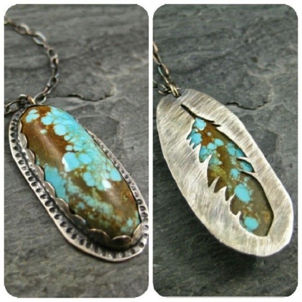 Hidden Feather Turquoise Pendant