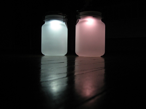 Solar-Powered Jar Lamp