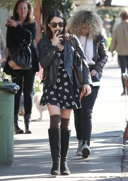 Jean Jacket, Sundress and Knee High Boots