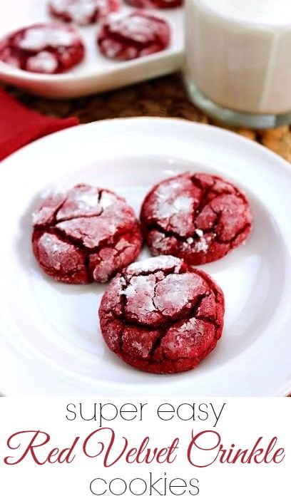 Red Velvet Crinkle Cookies