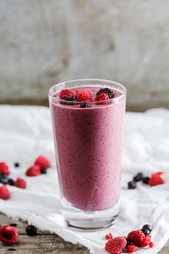 Blueberry, Raspberry and Blackberry Smoothie