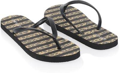 Forever21 Striped Leopard Flip Flops