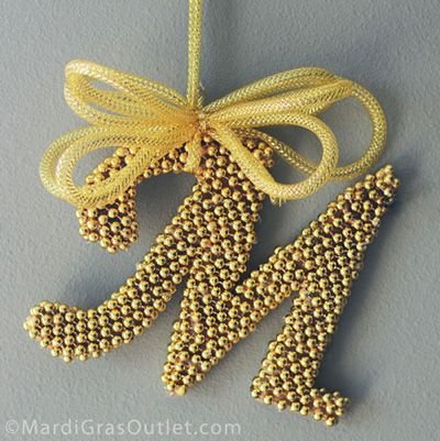 Monogram DIY with Mardi Gras Beads