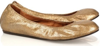 Lanvin Metallic Leather Ballerina Flats