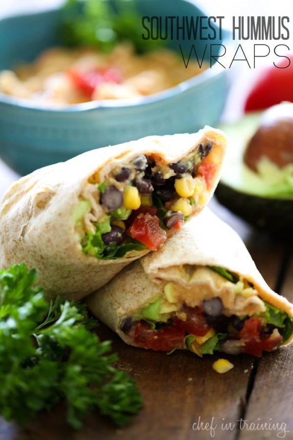 Southwest Hummus Wraps