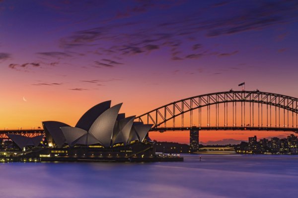 Sydney Harbour Bridge, Sydney Opera House, sky, landmark, structure,