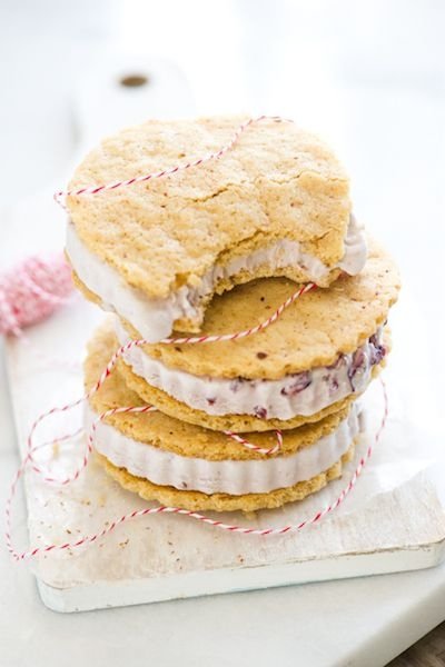 Cherry Vanilla Ice Cream Sandwich