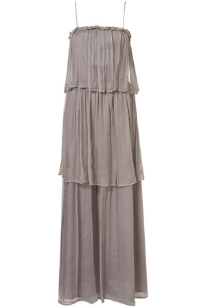 Topshop Duck Egg Blue Tiered Chiffon Maxi Dress