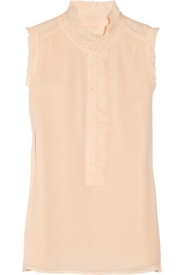 J.Crew Natasha Ruffled Silk Crepe Blouse