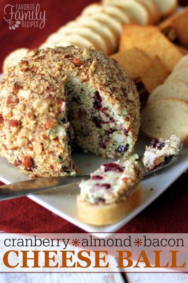 Cranberry Almond Bacon Cheese Ball