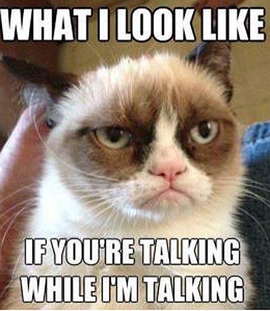 Don't Talk when I'm Talking ...