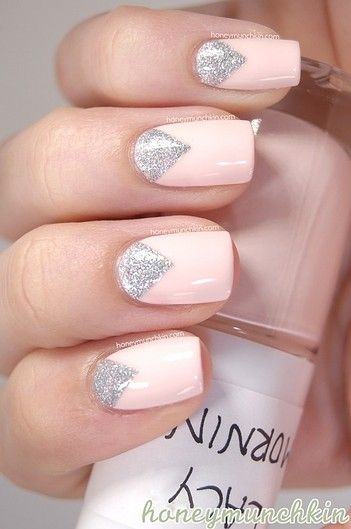 Sparkled Reverse French Manicure