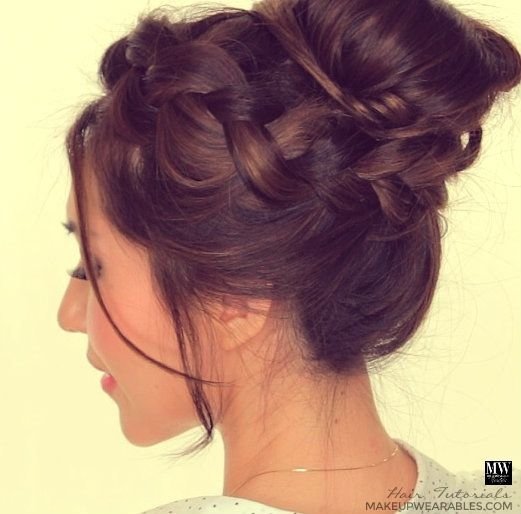 Chubby Braid Wrapped Messy Bun