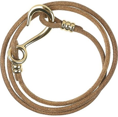 Giles & Brother Hook 10-Karat Gold-Plated Leather Wrap Bracelet