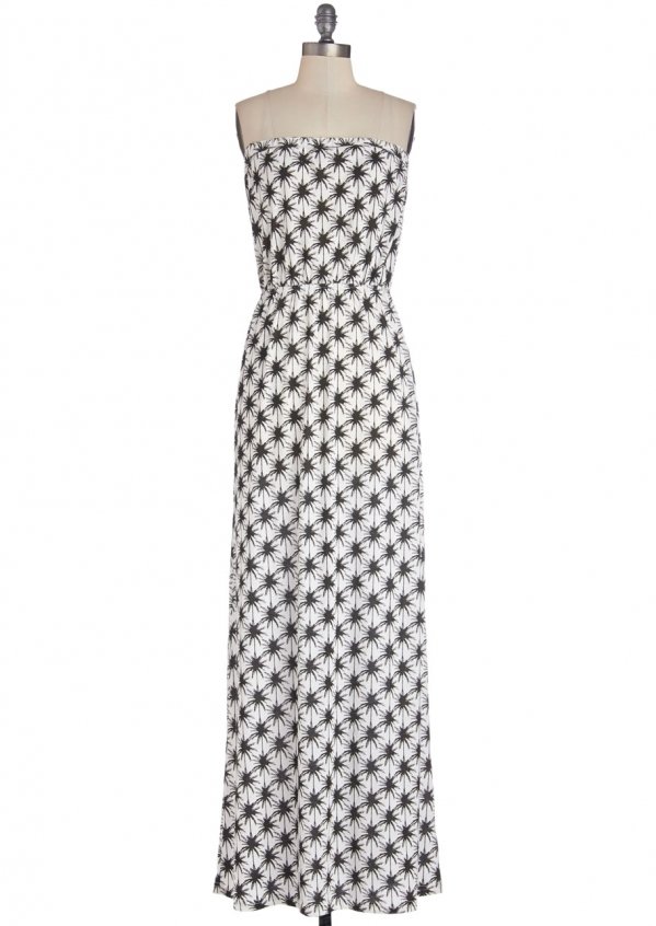 Modcloth Palm Print Maxi Dress