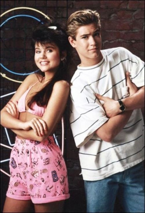 Mark-Paul Gosselaar & Tiffani Thiessen on "Saved by the Bell"