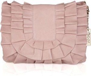 DKNY Ruffled Leather Shoulder Bag